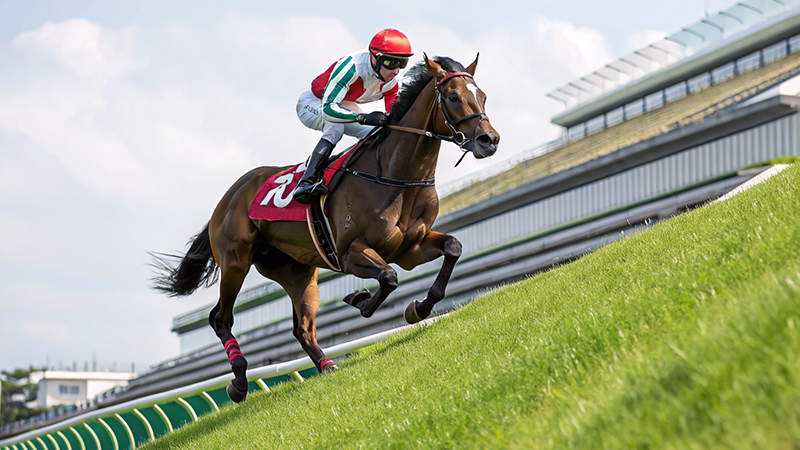 坂道を駆け上がる競走馬(東京競馬場の特徴)
