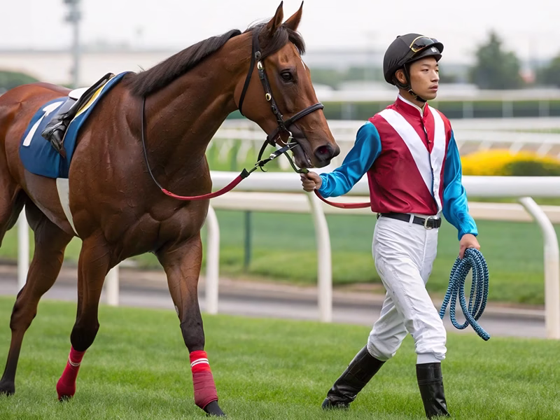 一番人気の馬と騎手のイメージ画像