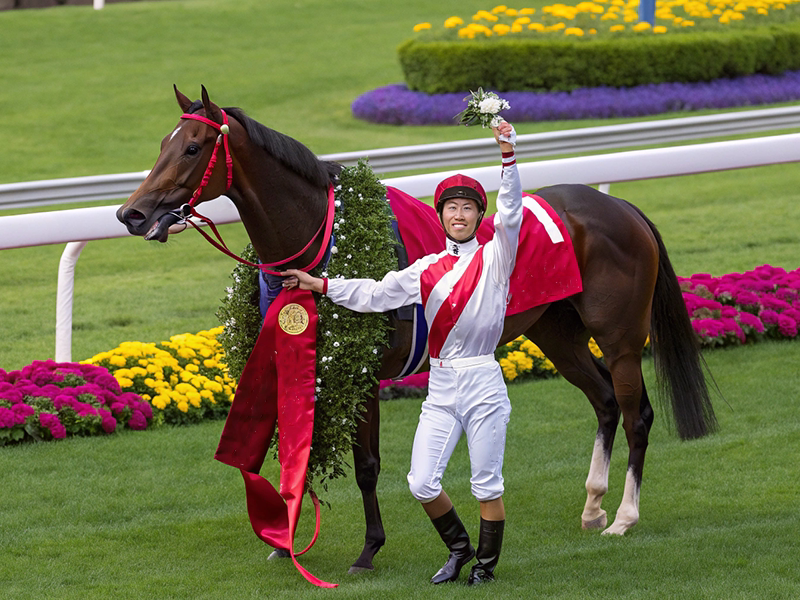 優勝馬と騎手の表彰シーンのイメージ画像
