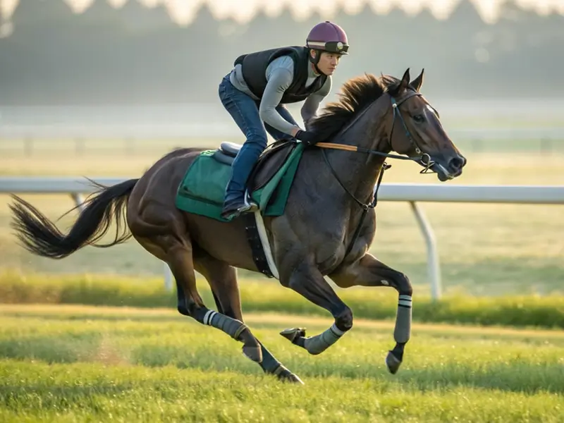 中山競馬場芝2200mのレースシーン