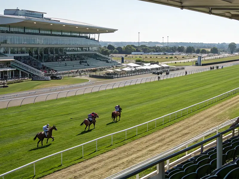 京都競馬場を走る競走馬イメージ画像