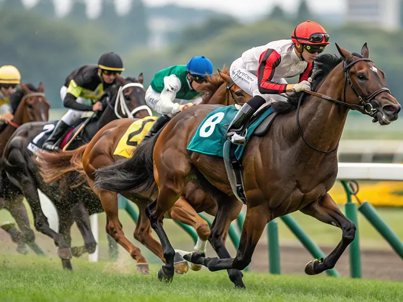 中山競馬場で行われる弥生賞2026のレースシーンイメージ画像